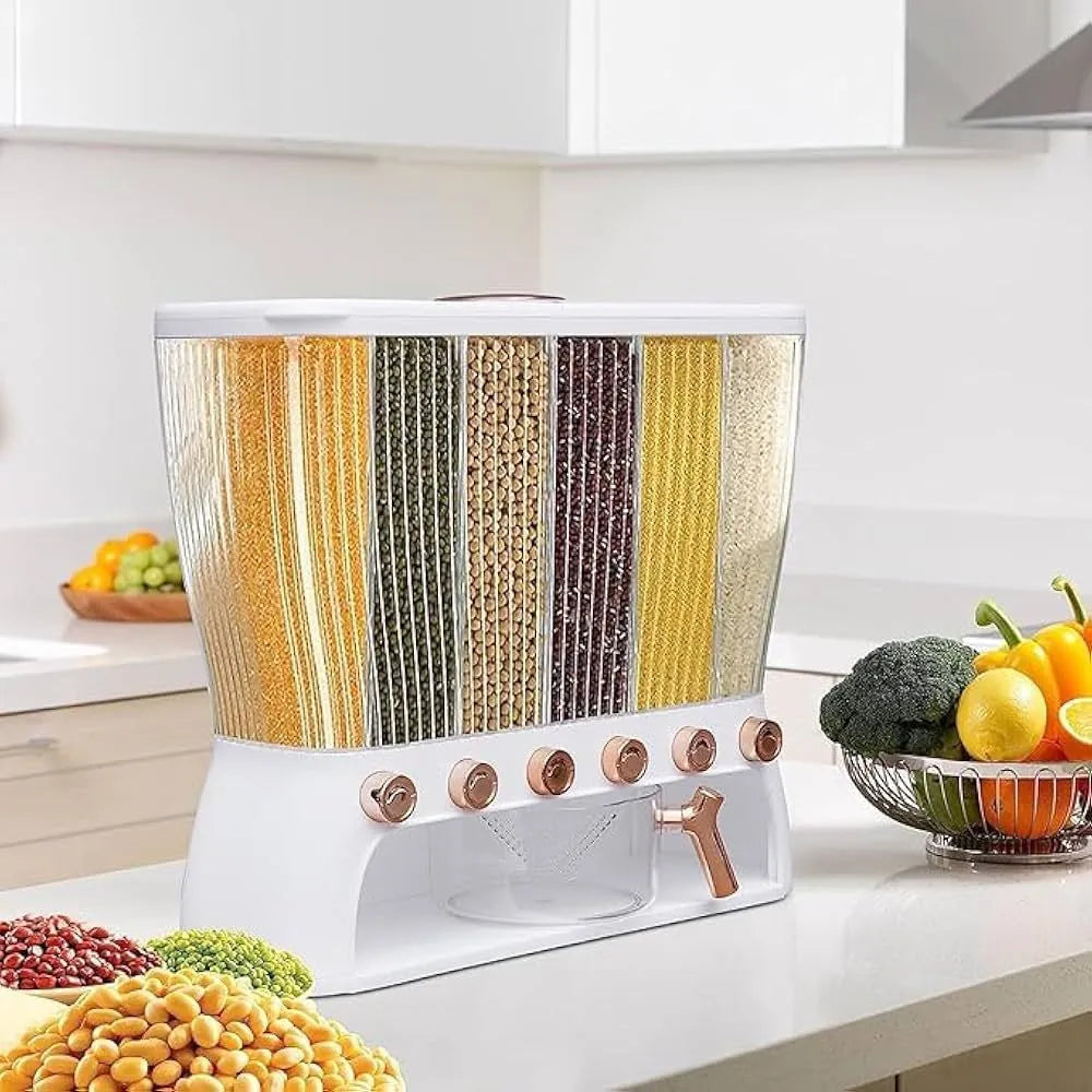 6 Compartment Countertop Cereal and Storage Dispenser - Each Cosmia.pk