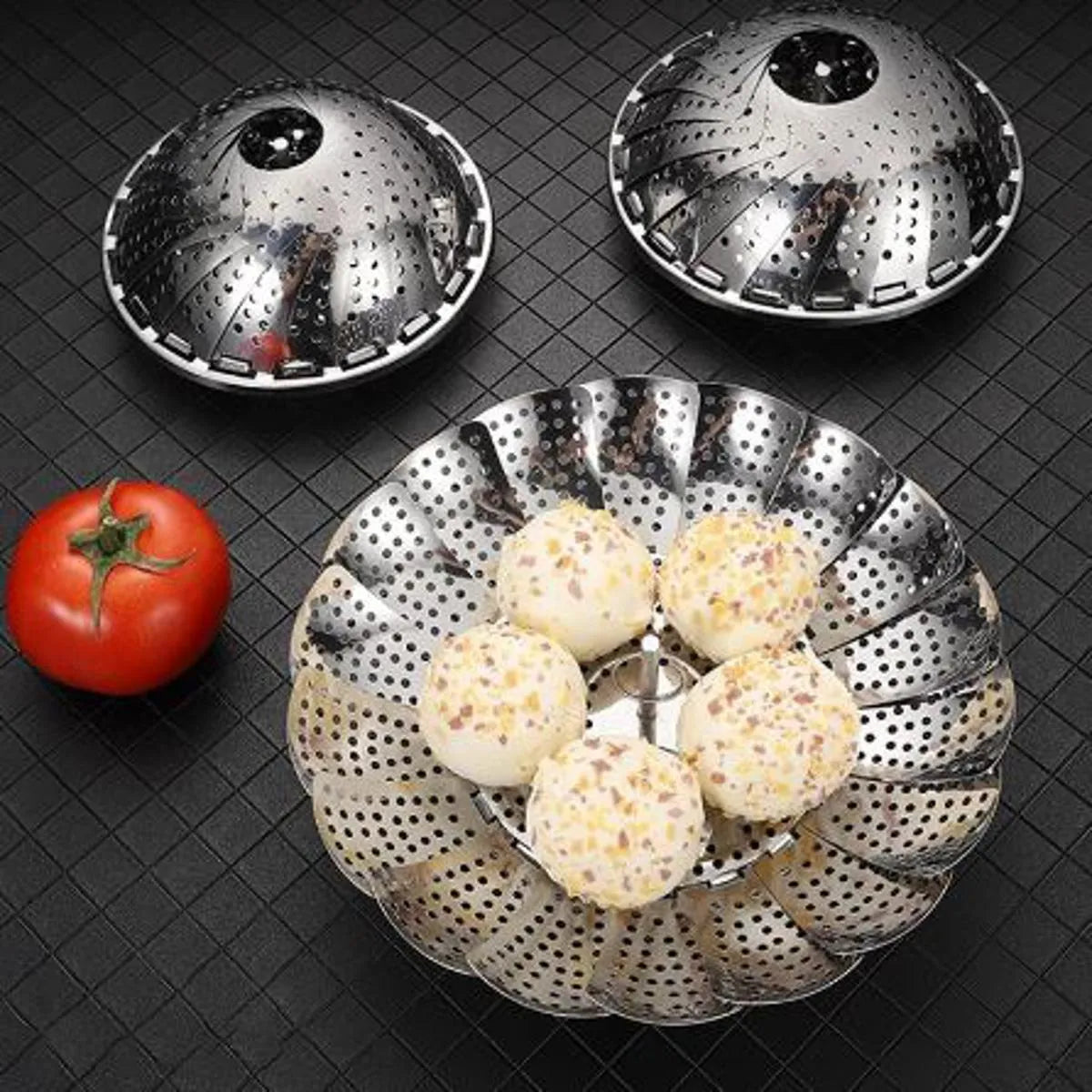 Stainless Steel Folding Expandable Vegetable Steamer Basket-Each Cosmia.pk