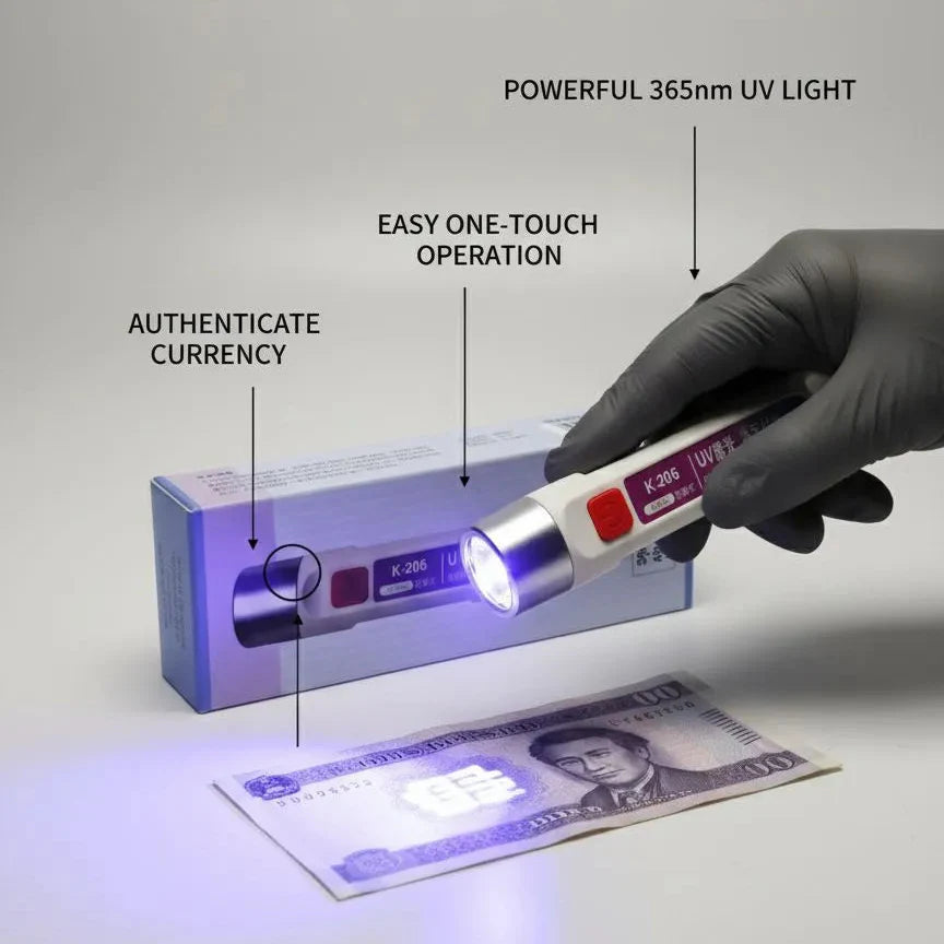 K-206 Portable-365nm UV Light Detection Flashlight Cosmia.pk