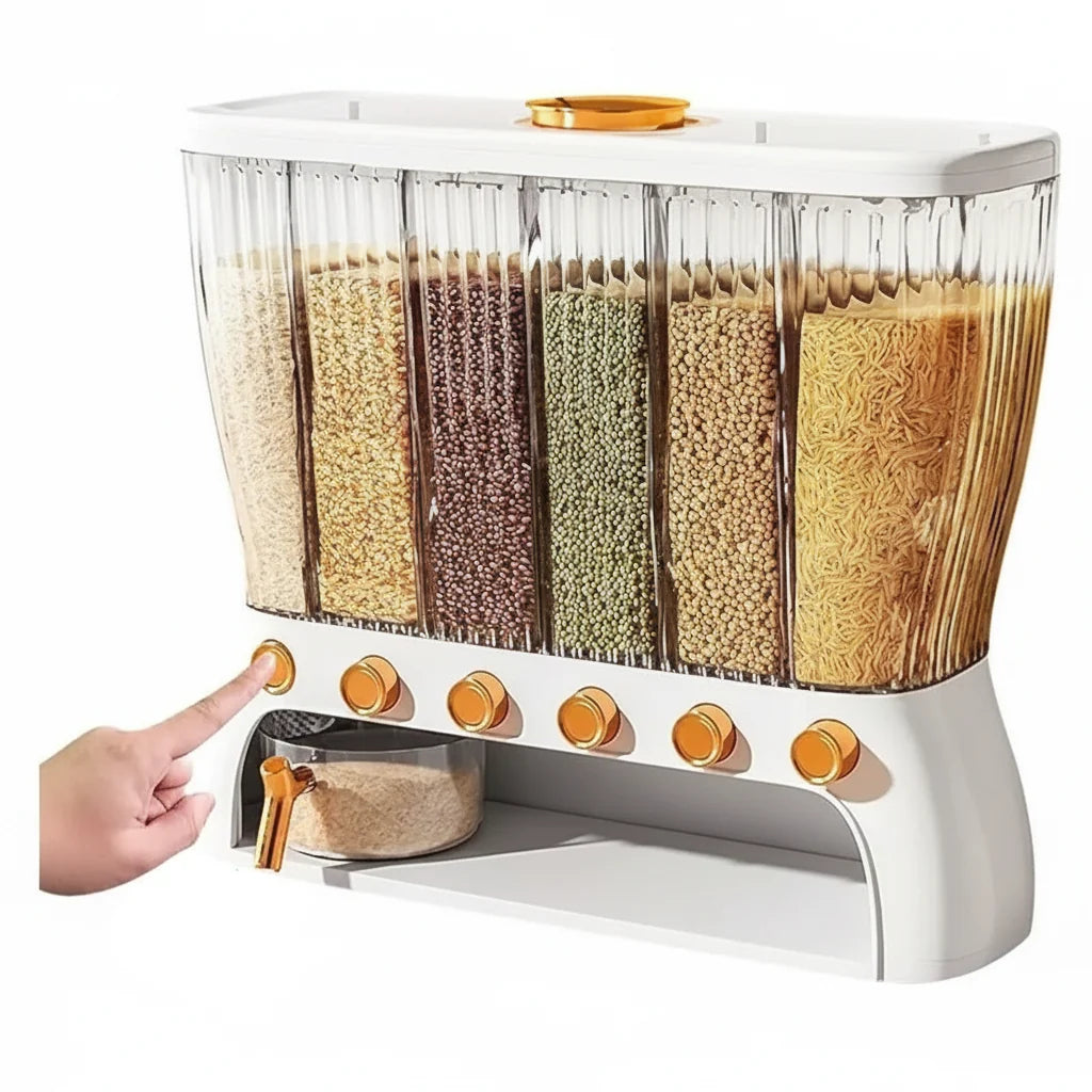 6 Compartment Countertop Cereal and Storage Dispenser - Each Cosmia.pk