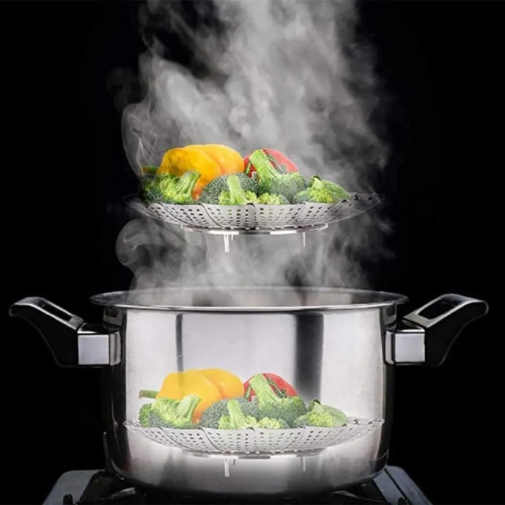 Stainless Steel Folding Expandable Vegetable Steamer Basket-Each Cosmia.pk