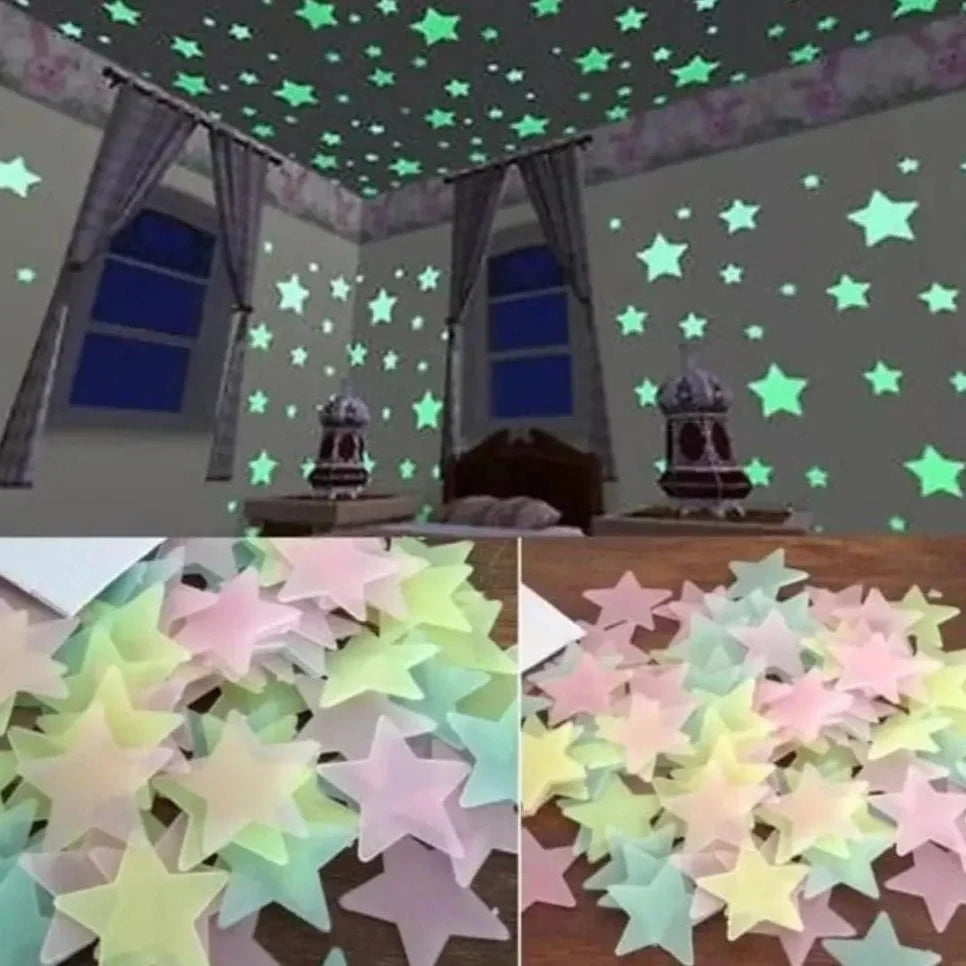 Glow In The Dark Star Wall Stickers Set Cosmia.pk