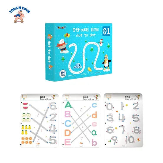 Kidmocy Stroke Line Dot to Dot Stage 01 Tracing Educational Kit -64 Cosmia.pk