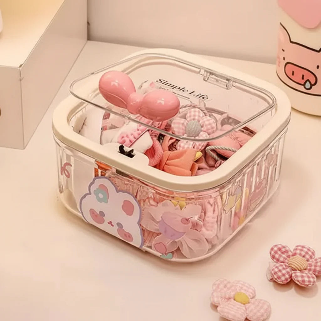 Cute Bow Handle Hair Accessory Storage Box Cosmia.pk