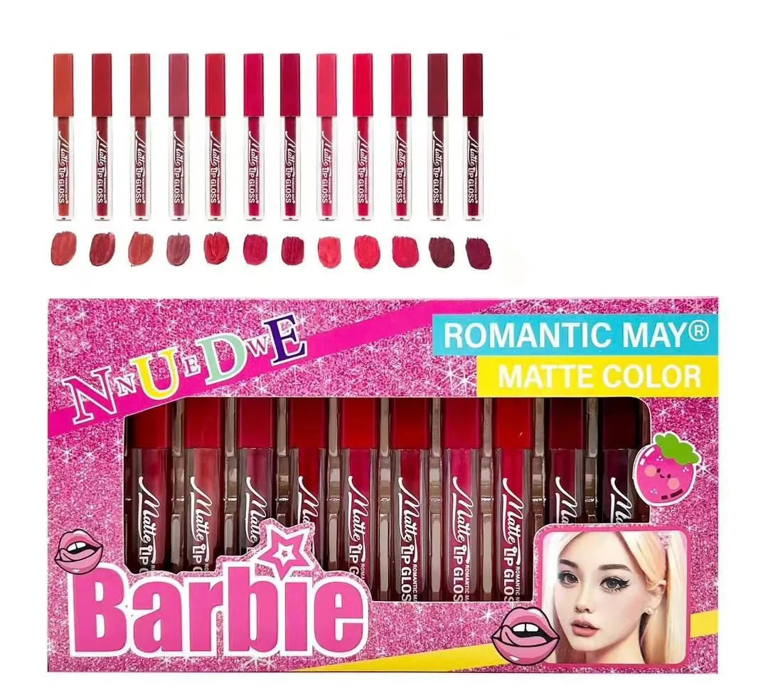 Ks-One NNuEdwE Barbie Inspired Matte Color Lip Gloss - Pack of 12 KS-ONE