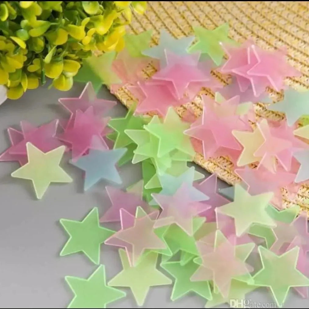 Glow In The Dark Star Wall Stickers Set Cosmia.pk