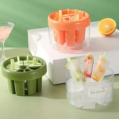 Plastics Ice Cream Mold - 8-Cavity DIY Popsicle Tray for Homemade Cosmia.pk