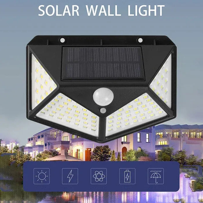 100 LED Solar Light Motion Sensor Outdoor Solar Lamp Cosmia.pk