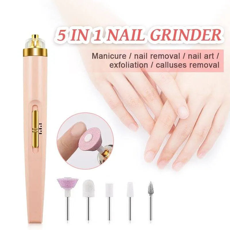 5 In 1 Rechargeable Flawless Salon Nail Finishing Touch Salon Nail