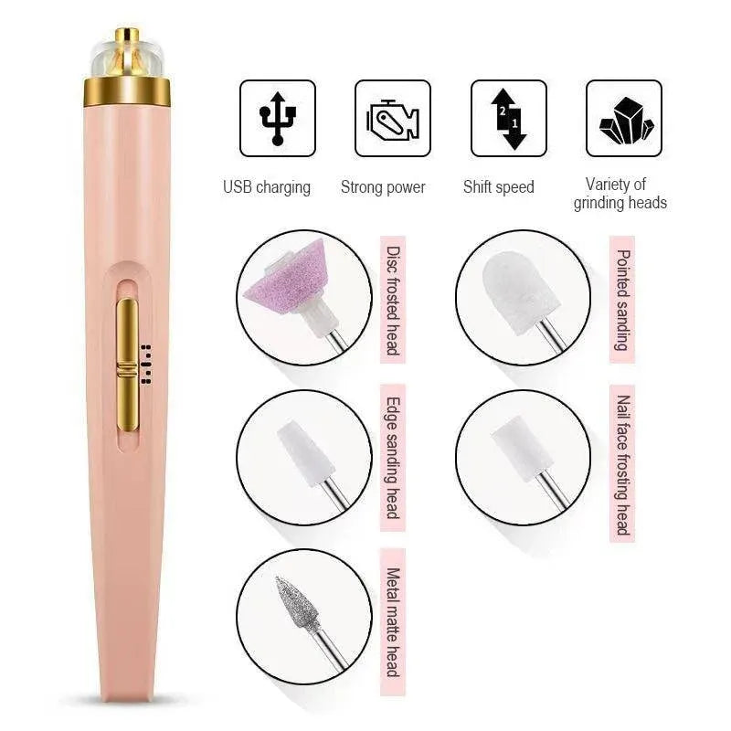 5 In 1 Rechargeable Flawless Salon Nail Finishing Touch Salon Nail