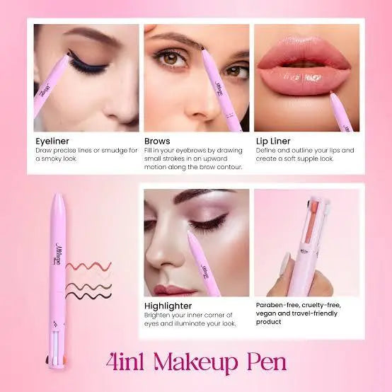 4 In 1 Makeup Pen - Eye Liner Brow, Lip Liner, Highlighter Katelia Beauty