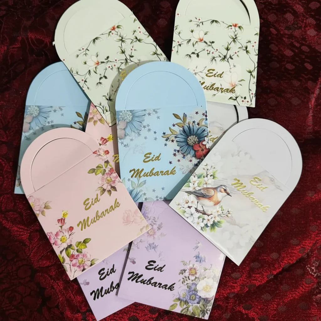 Premium Floral Eidi Envelopes – Elegant Eid Mubarak Money Envelopes Cosmia.pk