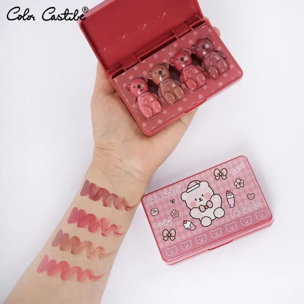 Color Castle Lucky Bear Lipgloss 4Pcs Set Color Castle