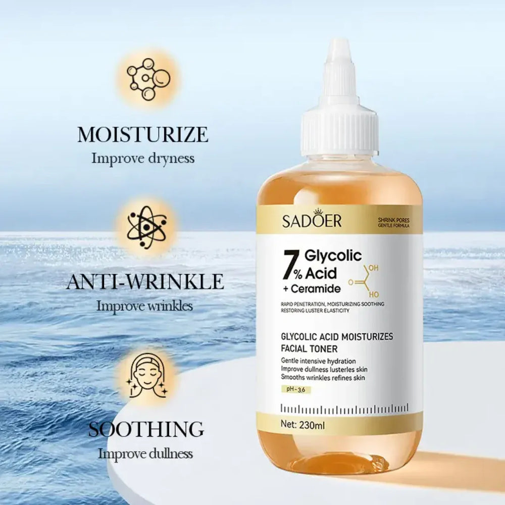 Sadoer 7% Glycolic Acid + ceramide Facial Toner - 230ml Sadoer