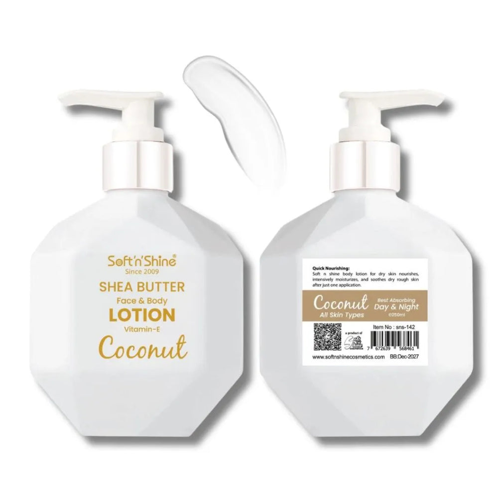 Soft’n’Shine Shea Butter Face & Body Lotion – Vitamin E (Coconut) Soft’n’Shine
