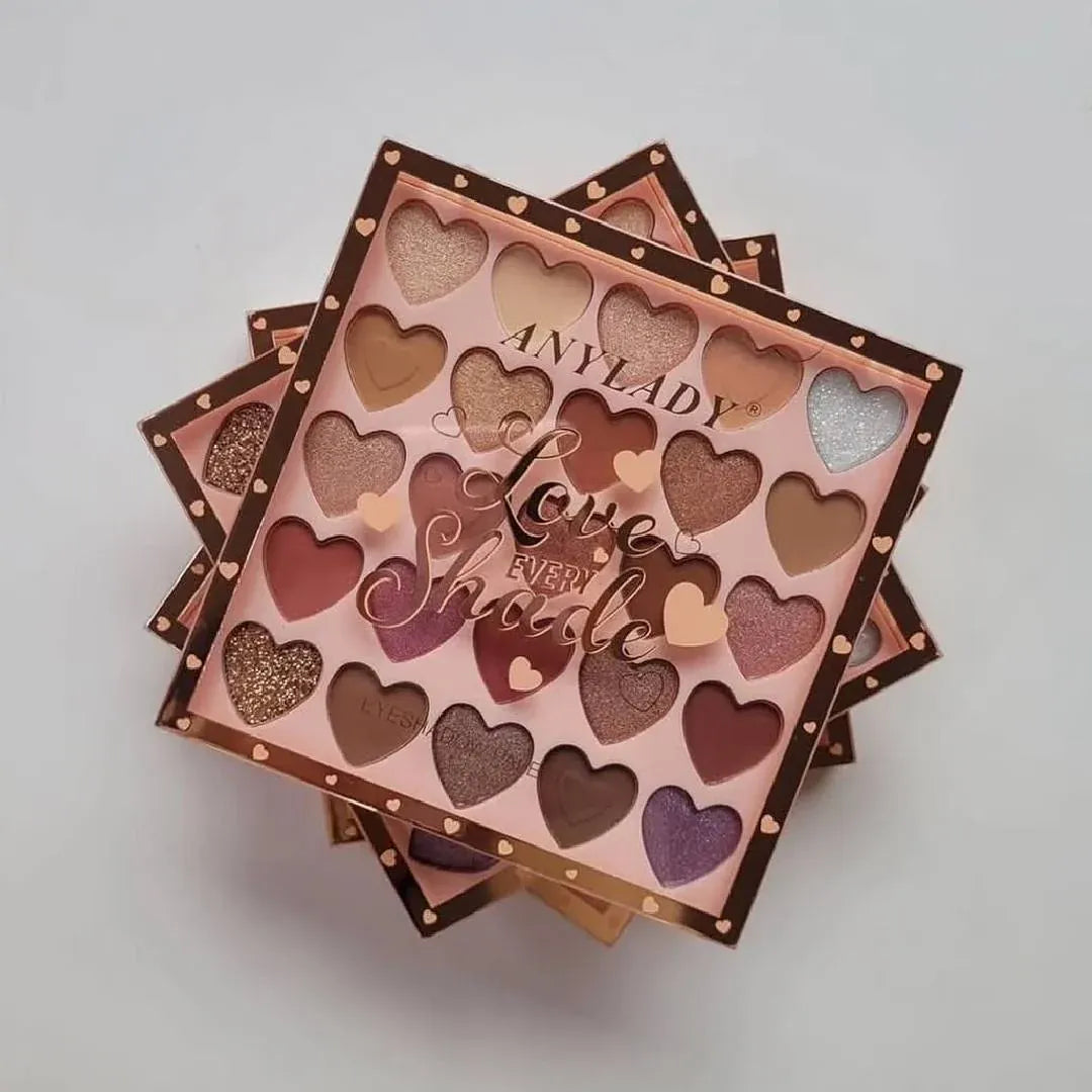 Any Lady Love Every Shade Heart-Shaped Eyeshadow Palette - 25 Colors Any Lady