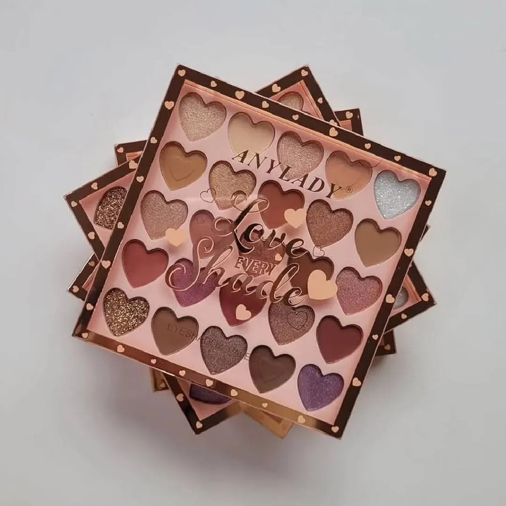 Any Lady Love Every Shade Heart-Shaped Eyeshadow Palette - 25 Colors Any Lady