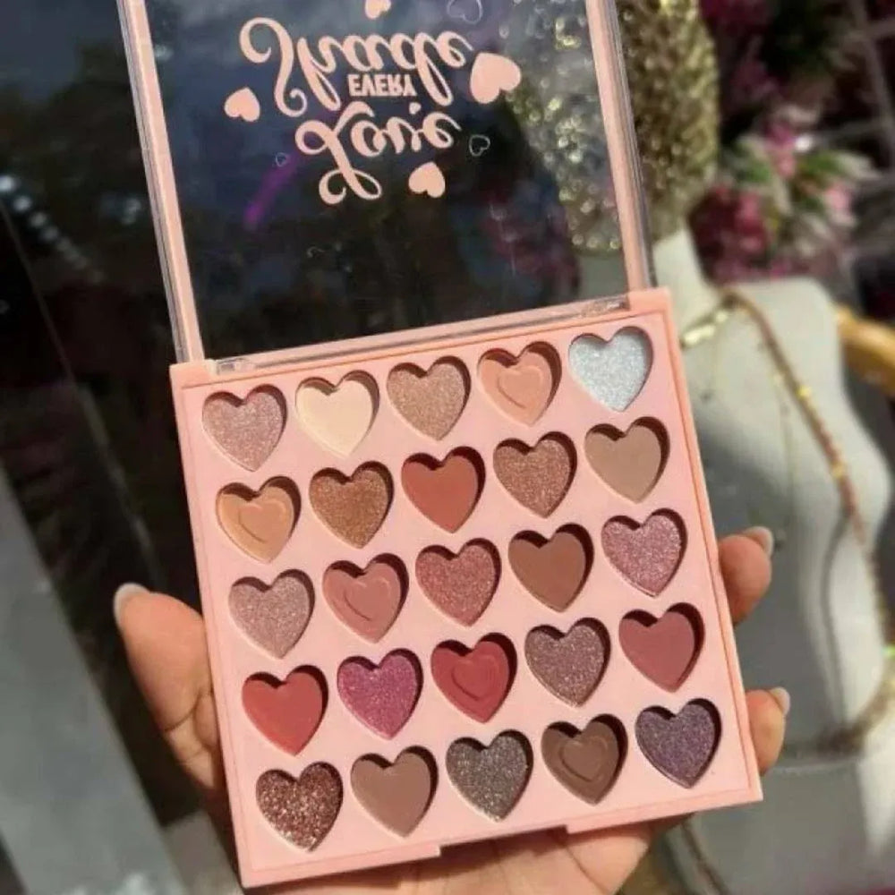Any Lady Love Every Shade Heart-Shaped Eyeshadow Palette - 25 Colors Any Lady