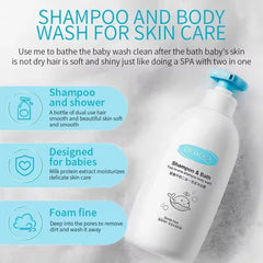 BIOAQUA Natural Organic Milk 2-In-1 Baby Shampoo and Body Wash - 260ml Bioaqua