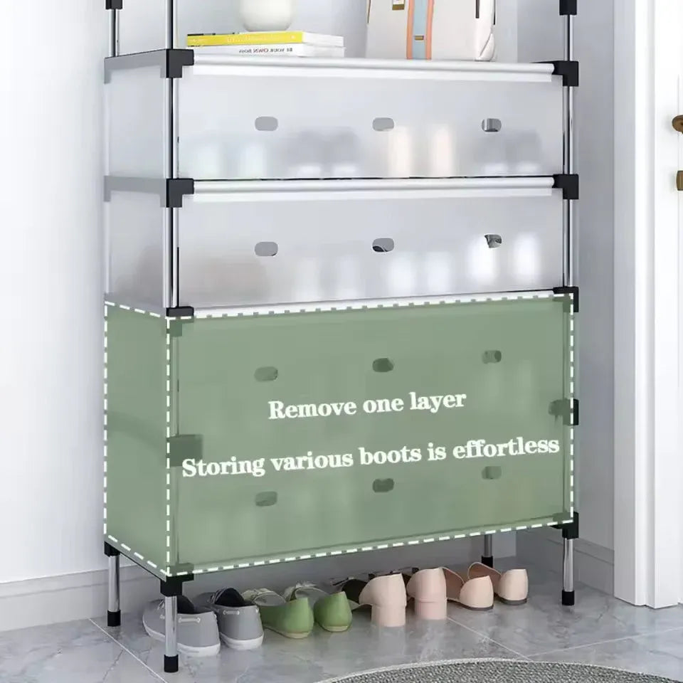 Layer Stackable Shoe Rack – Stainless Steel Shoe Organizer Cosmia.pk