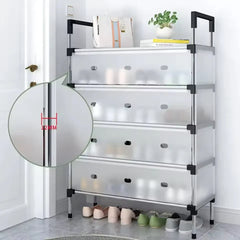 Layer Stackable Shoe Rack – Stainless Steel Shoe Organizer Cosmia.pk