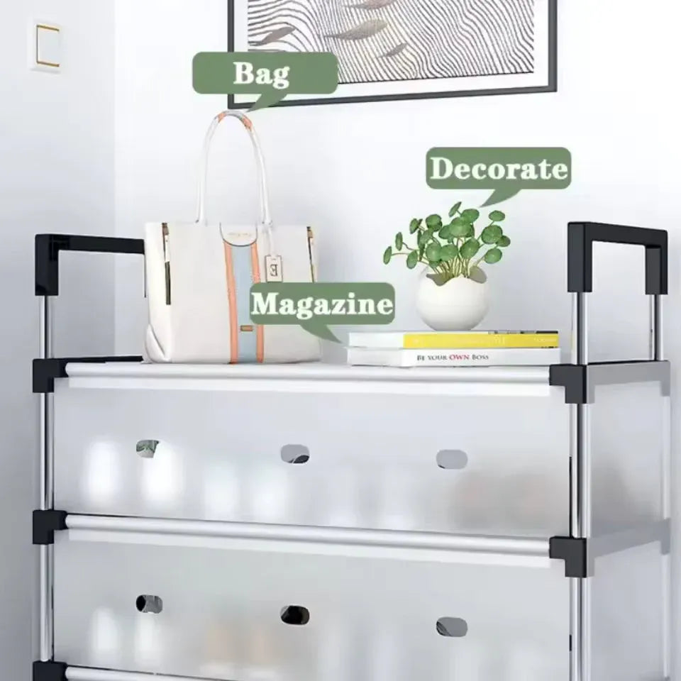 Layer Stackable Shoe Rack – Stainless Steel Shoe Organizer Cosmia.pk