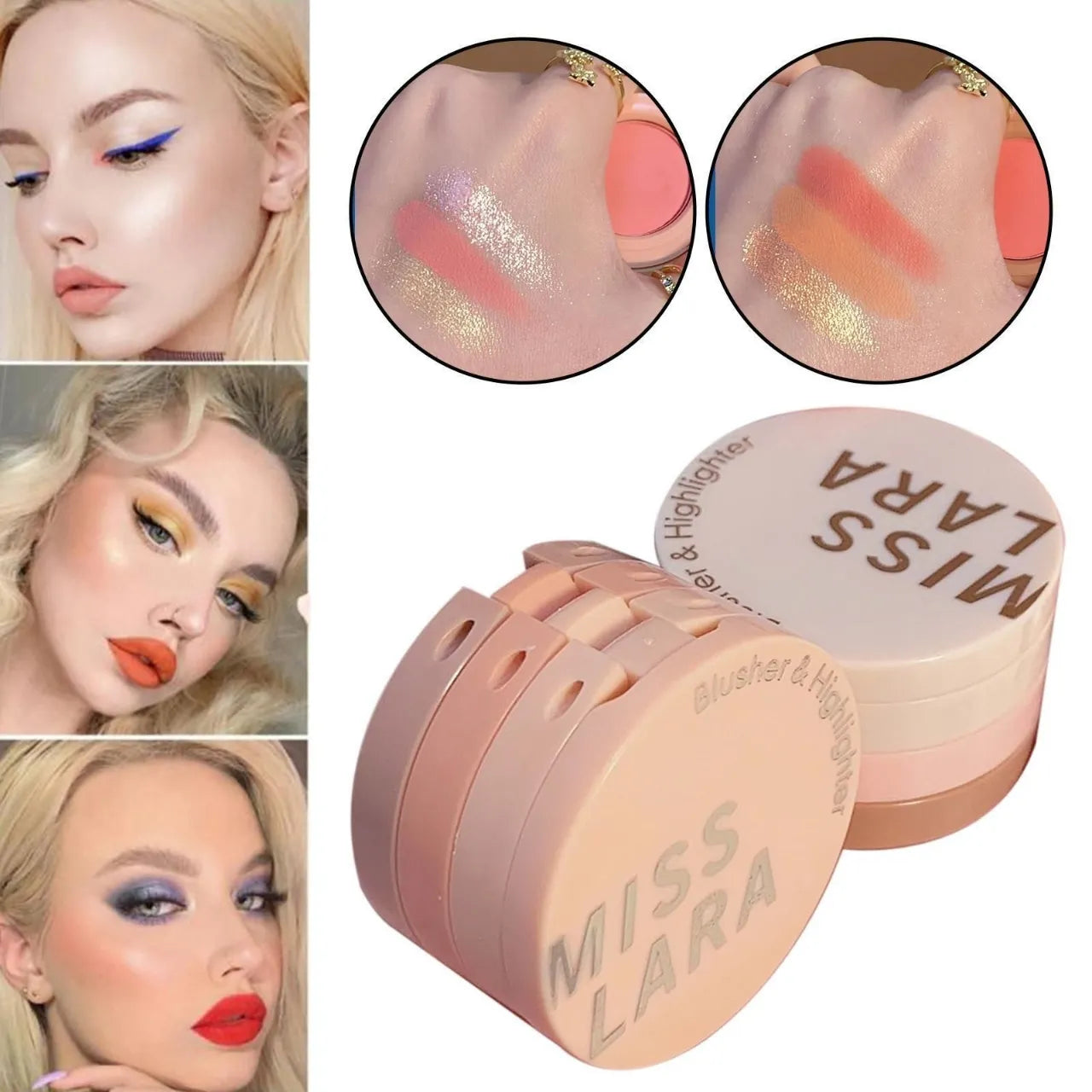 Miss Lara 3-in-1 Blush & Highlighter Palette Miss Lara