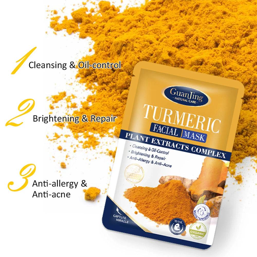 Guanjing Turmeric Plant Extracts Complex brightening Facial Mask Guanjing