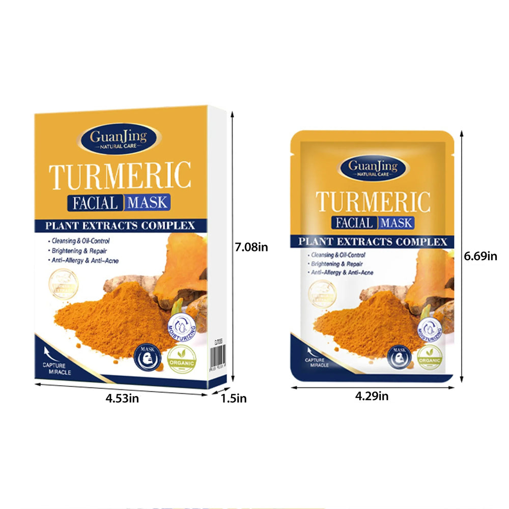 Guanjing Turmeric Plant Extracts Complex brightening Facial Mask Guanjing