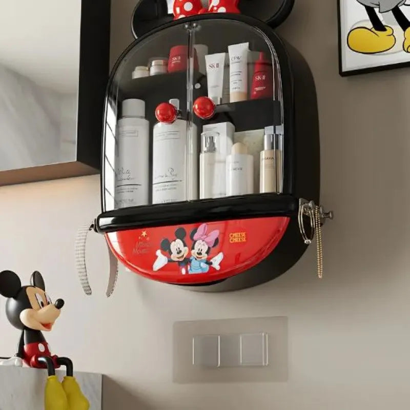 Mickey & Minnie Mouse No-Drill Wall-Mounted Cosmetic Organizer Cosmia.pk