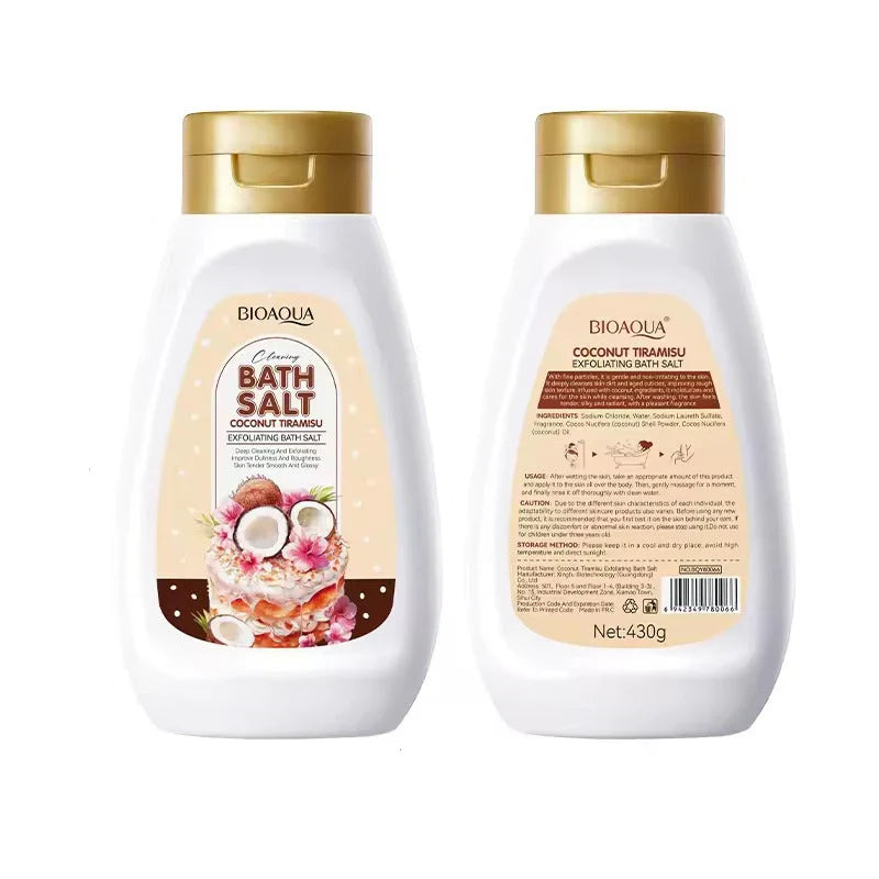 Bioaqua Coconut Tiramisu Exfoliating Bath Salt – 430g Bioaqua
