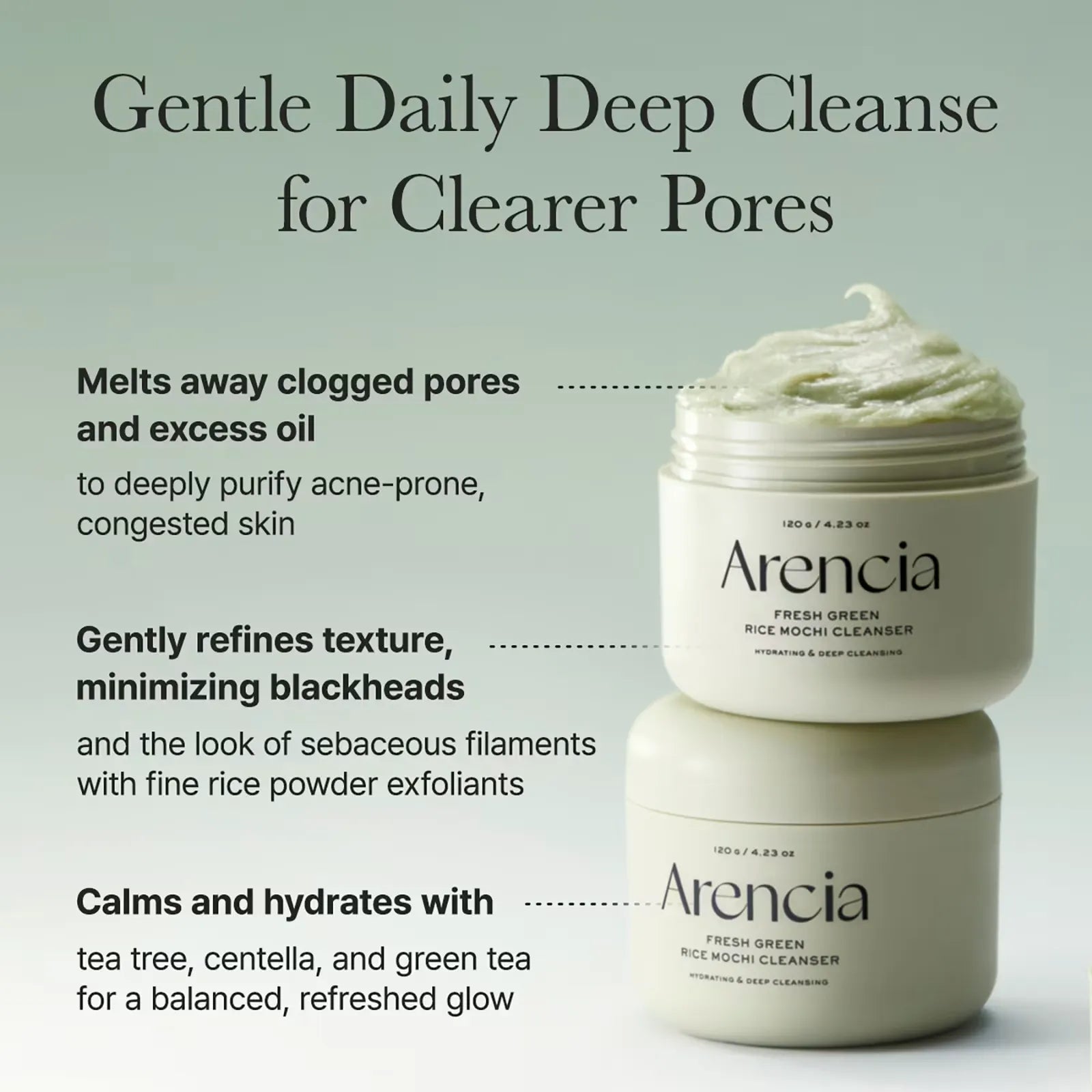 Arencia Fresh Green Rice Mochi Cleanser - 120g Arencia