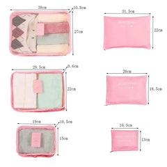 6pcs/Set Travel Storage Bag Portable Luggage Clothes Tidy Pouch Zip Toiletry Organizer Cosmia