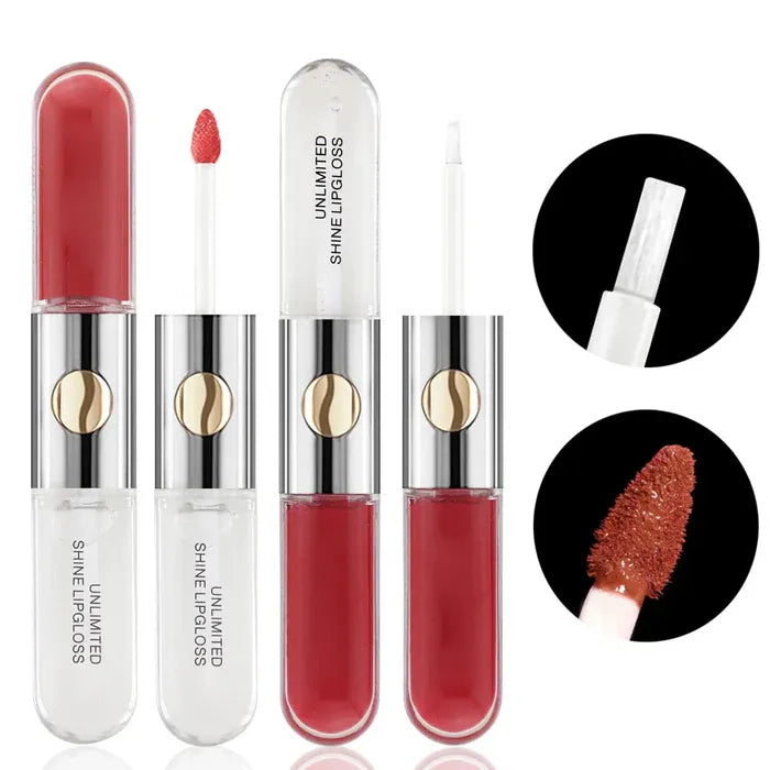 Lareen Clear Pink Double Headed Transparent Plumping Lip Gloss+Lip Lareen