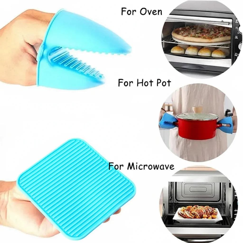 Silicone Pot Holder Pair Durable Pinch Mitts in Vibrant Color Cosmia.pk