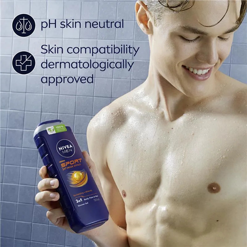 Nivea Men Sport 3-in-1 Shower Gel – 250ml Nivea
