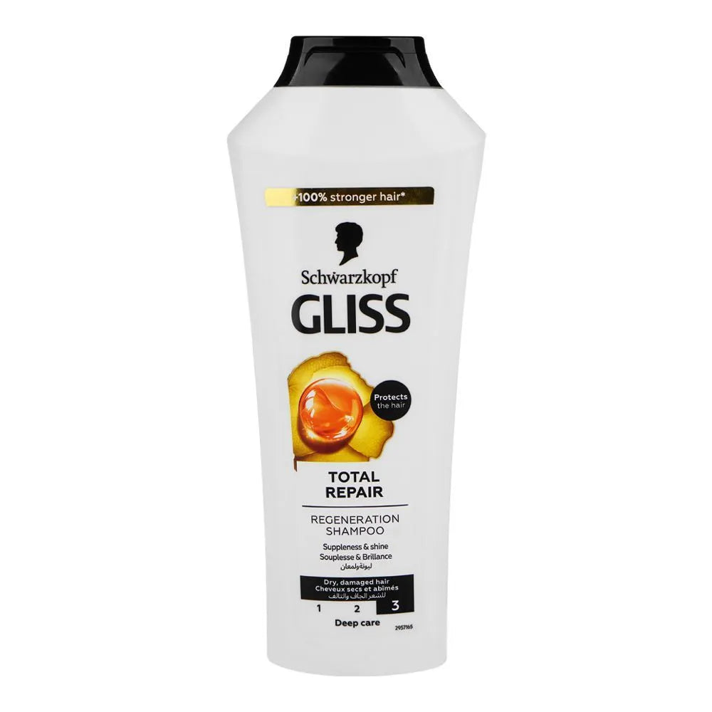 Schwarzkopf Gliss Total Repair Regeneration Shampoo, For Dry & Damaged Hair - 400ml Schwarzkopf