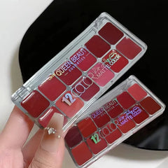 Love Queen Beauty 12 Colors Lip jelly Matte Lipstick Palette Queen Beauty