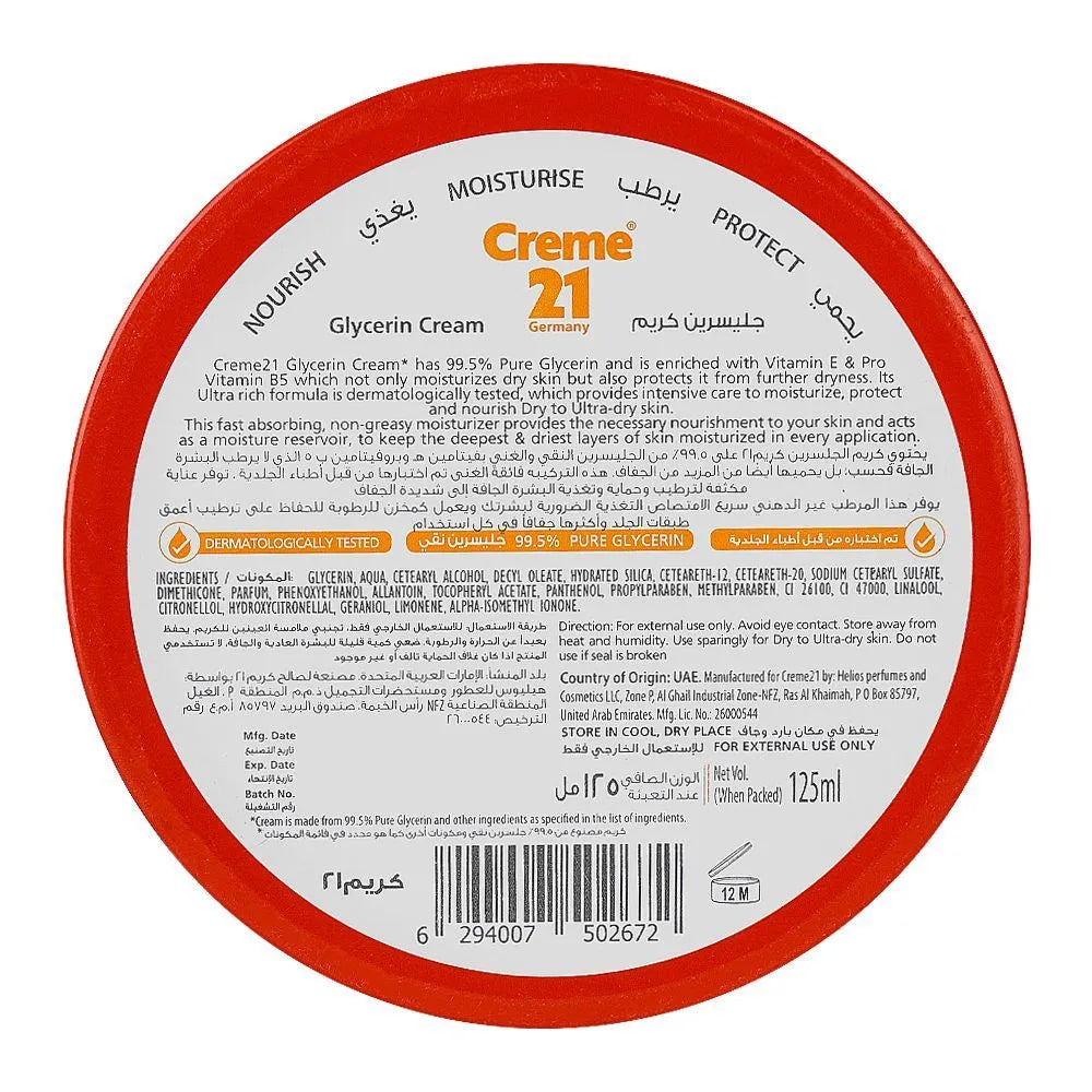 Creme 21 Pure Glycerin Cream Creme 21