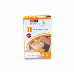 Miss Marina 6 Steps Complete 3D Whitening Facial Kit With Bleach Miss Marina