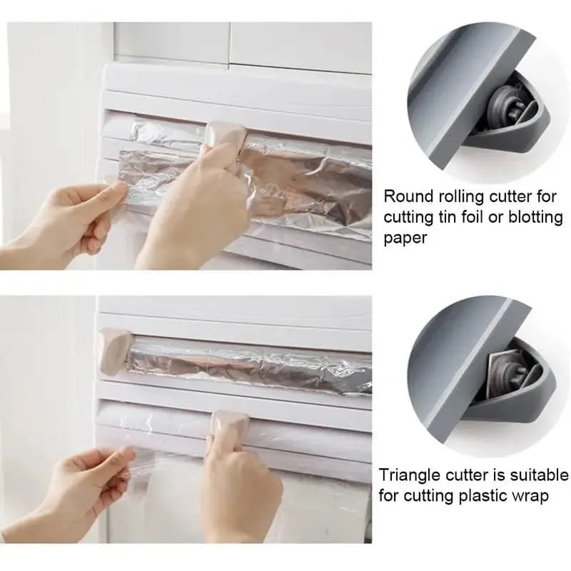 4 in 1 Wall-Mounted Foil, Cling Film & Paper Towel Holder Cosmia.pk