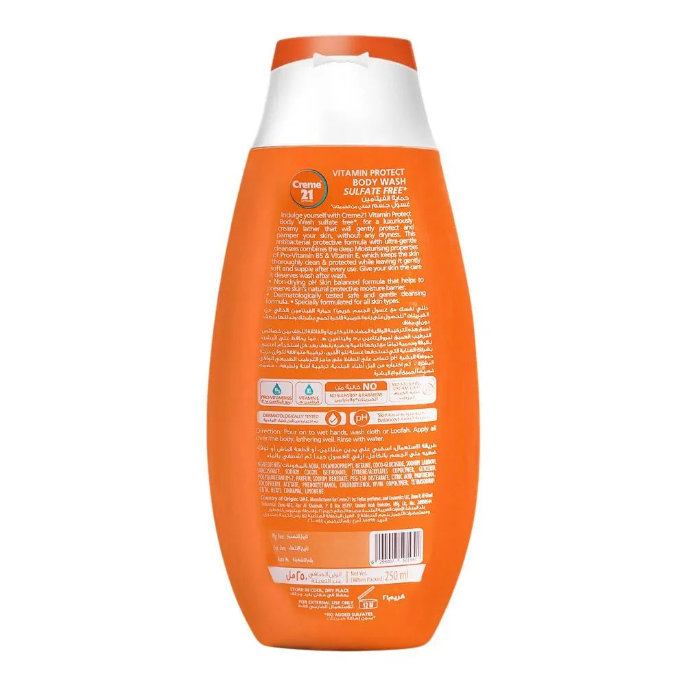 Creme 21 Vitamin Protect Sulfate Free Antibacterial Body Wash Creme 21