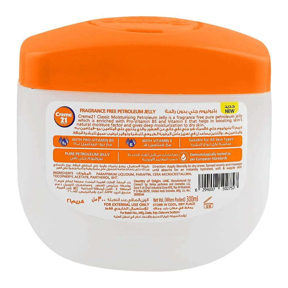 Creme 21 Classic Moisturizing Fragrance Free Petroleum Jelly Creme 21