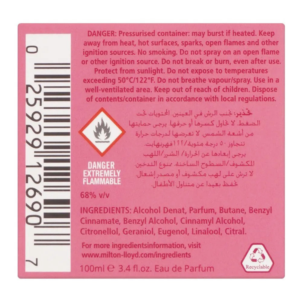 Milton Lloyd Color Me Pink Femme Eau De Parfum, For Women - 100ml Milton Lloyd