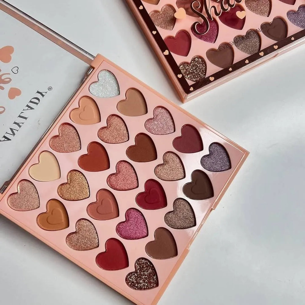 Any Lady Love Every Shade Heart-Shaped Eyeshadow Palette - 25 Colors Any Lady