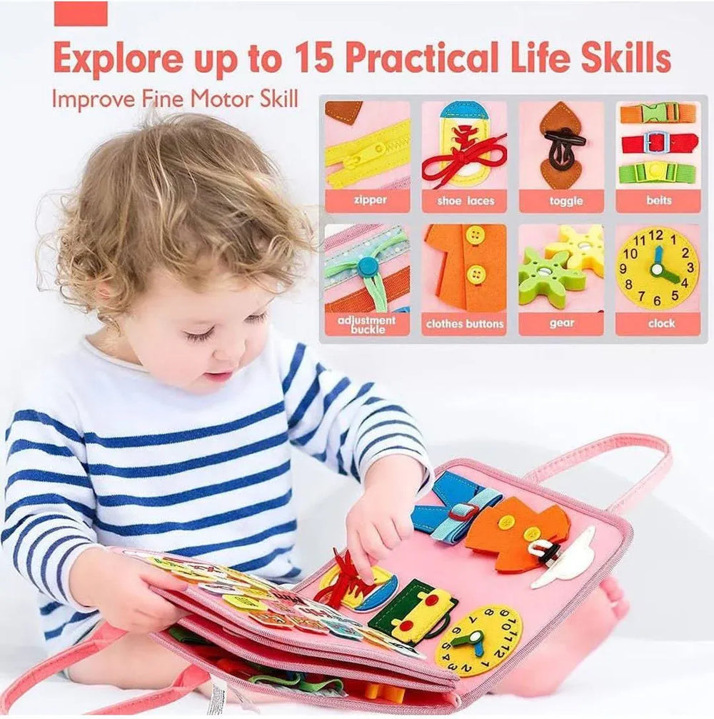 Busy Book - 8 Pages - Preschool Children Learning Toys Cosmia.pk