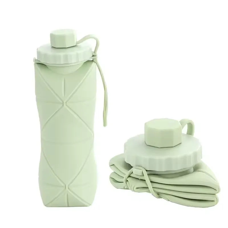 Silicone Folding Portable Reusable Bottle - 600ml Cosmia.pk