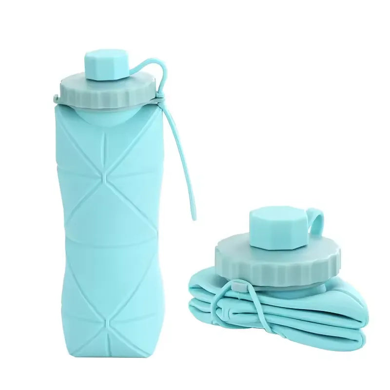 Silicone Folding Portable Reusable Bottle - 600ml Cosmia.pk