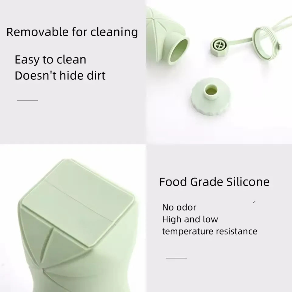 Silicone Folding Portable Reusable Bottle - 600ml Cosmia.pk