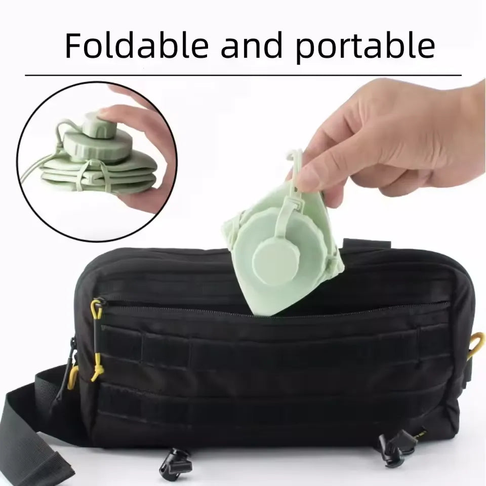 Silicone Folding Portable Reusable Bottle - 600ml Cosmia.pk